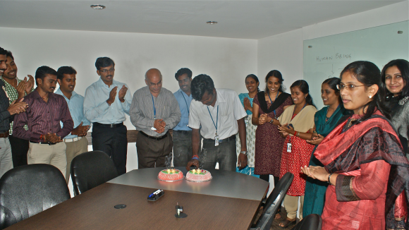 A birthday celebration.