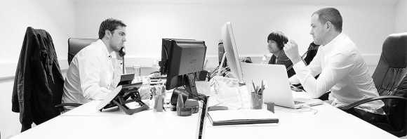 The design and development team hard at work.