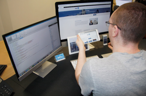 Tom working in the office