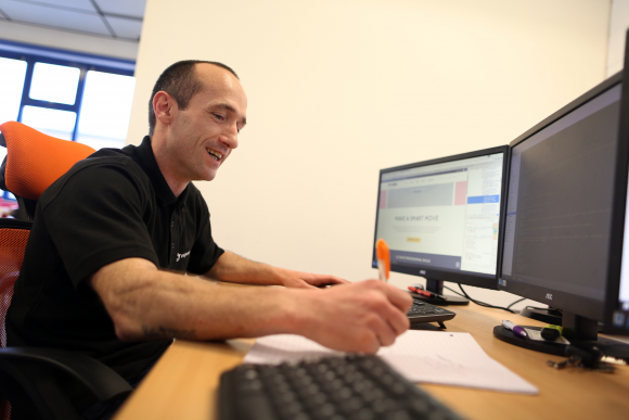 One of our front end developers working hard