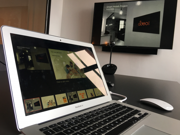 Preparing for a meeting in one of our meeting rooms.