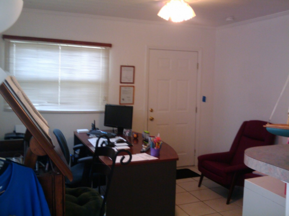 Our reception area from the back door.