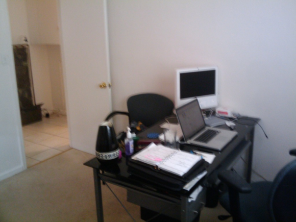 Steven's desk in our private office.